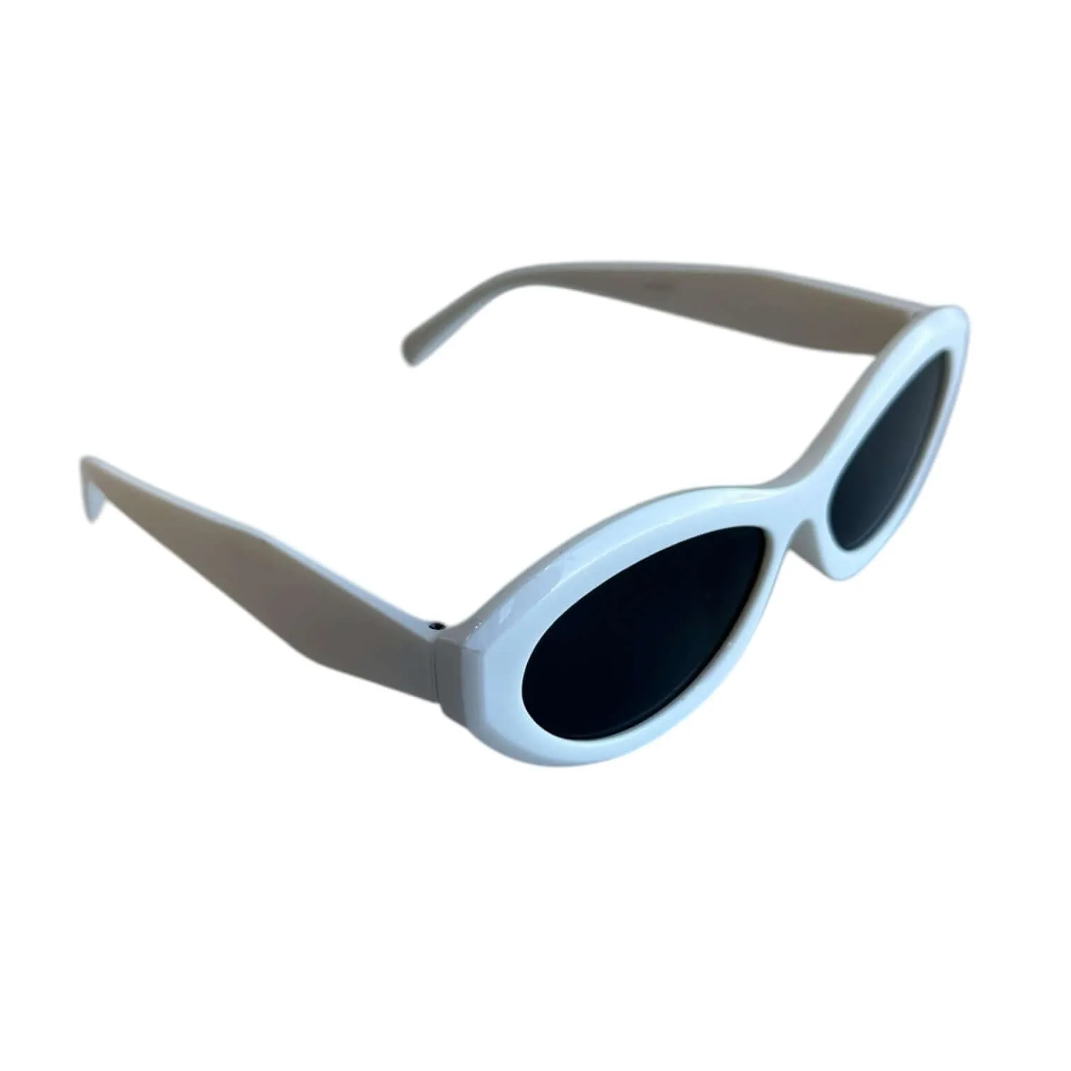 Trendy Oval Sunglasses - White