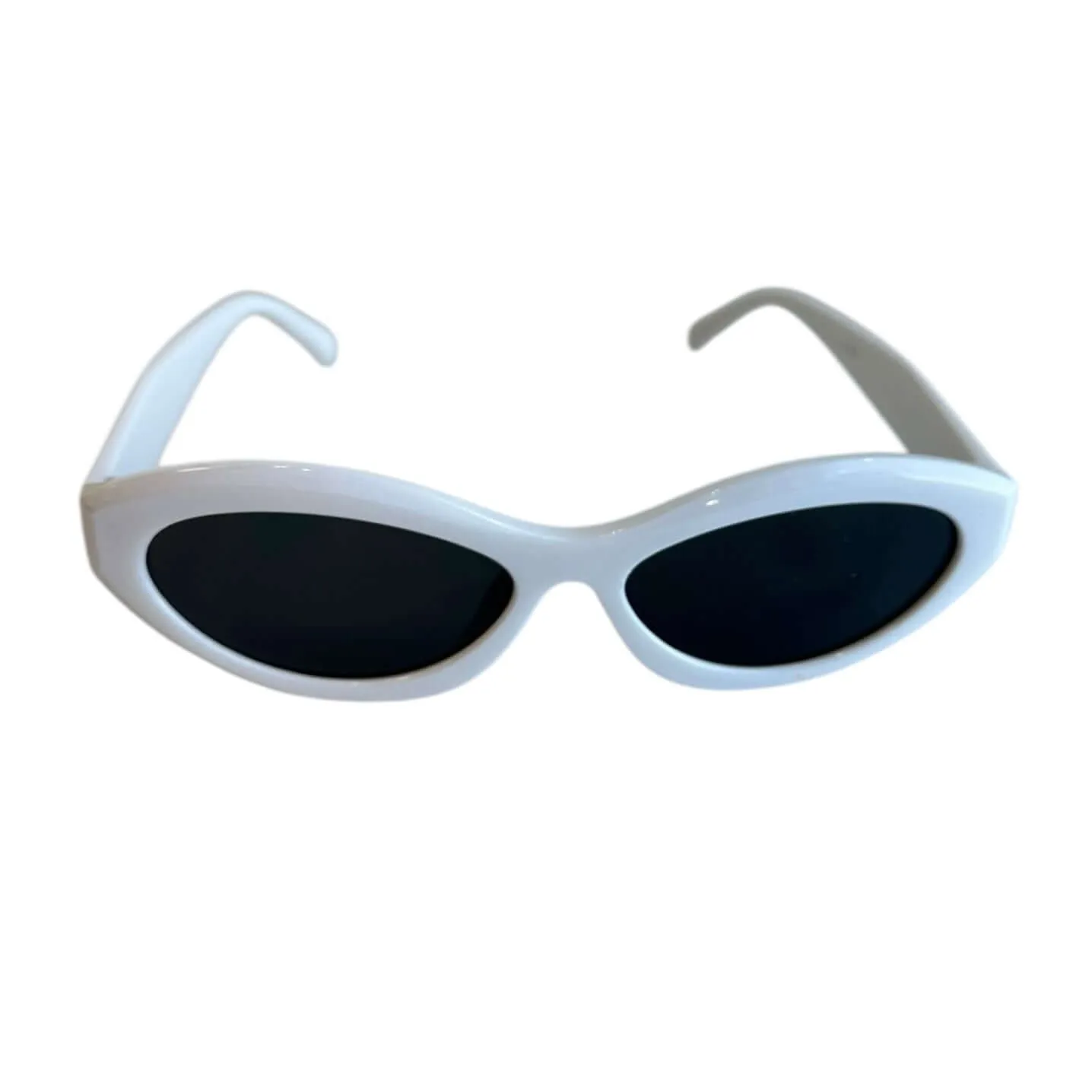 Trendy Oval Sunglasses - White