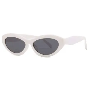 Trendy Oval Sunglasses - White