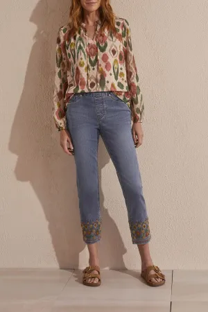 Tribal  Spring/Summer 2024-5462O-2020-Jeans W/Hem Embroidery-DK Vintage