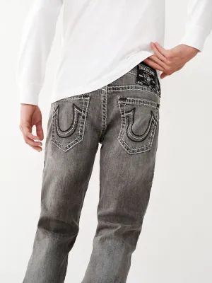 True Religion Mens Super T Geno Skinny Fit Grey Mid Rise Jeans
