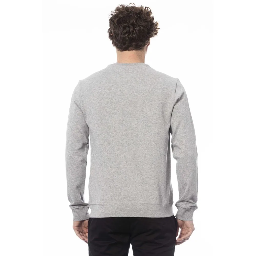 Trussardi Sophisticated Gray Ribbed Knit Sweatshirt