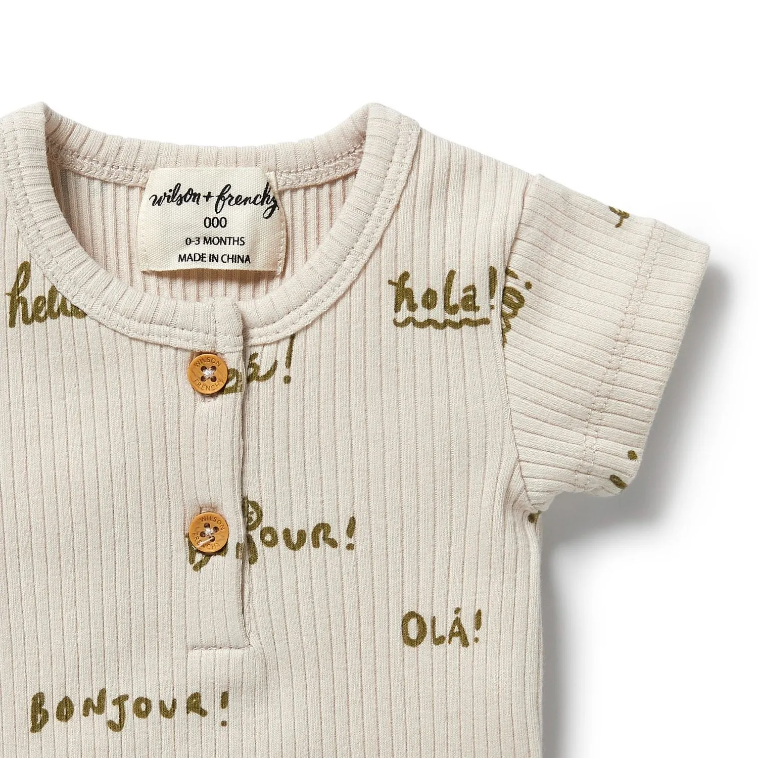 W&F Organic Rib Henley Tee (Bonjour)