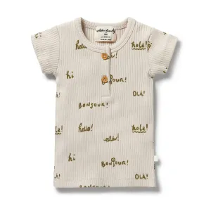 W&F Organic Rib Henley Tee (Bonjour)