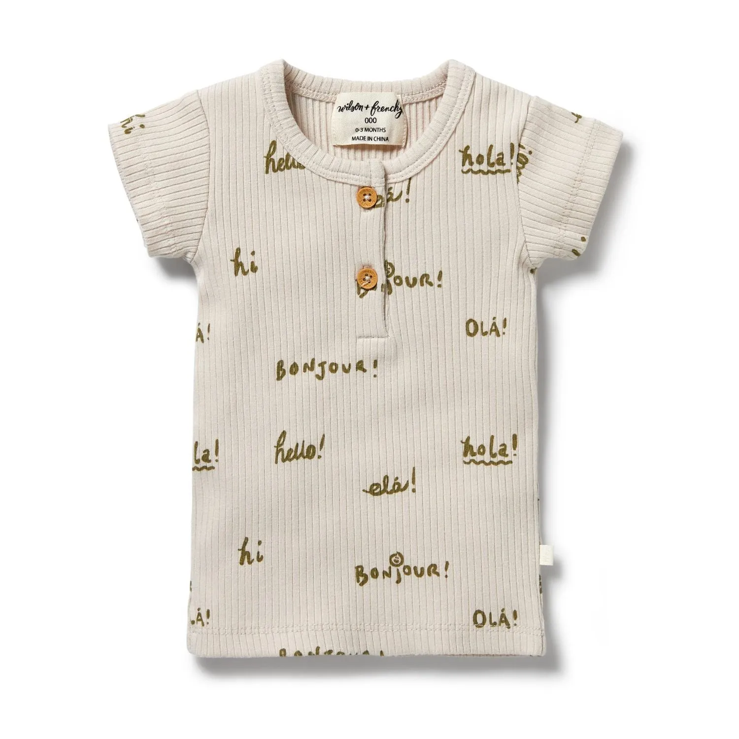 W&F Organic Rib Henley Tee (Bonjour)