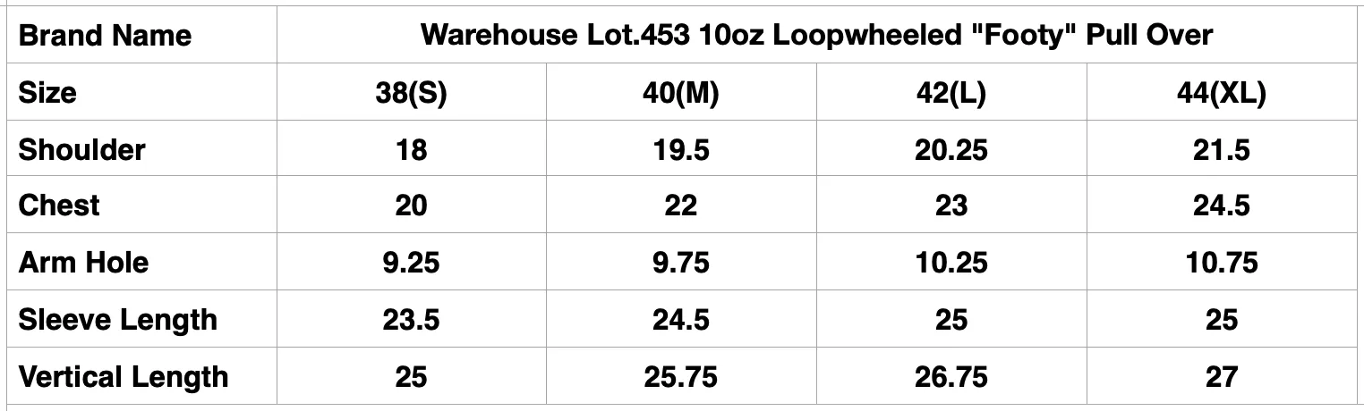 Warehouse Lot.453 10oz Loopwheeled "Footy" Pull Over (Heather Grey)