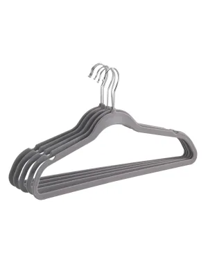 Wenko Flocking Hangers Set of 5 Grey