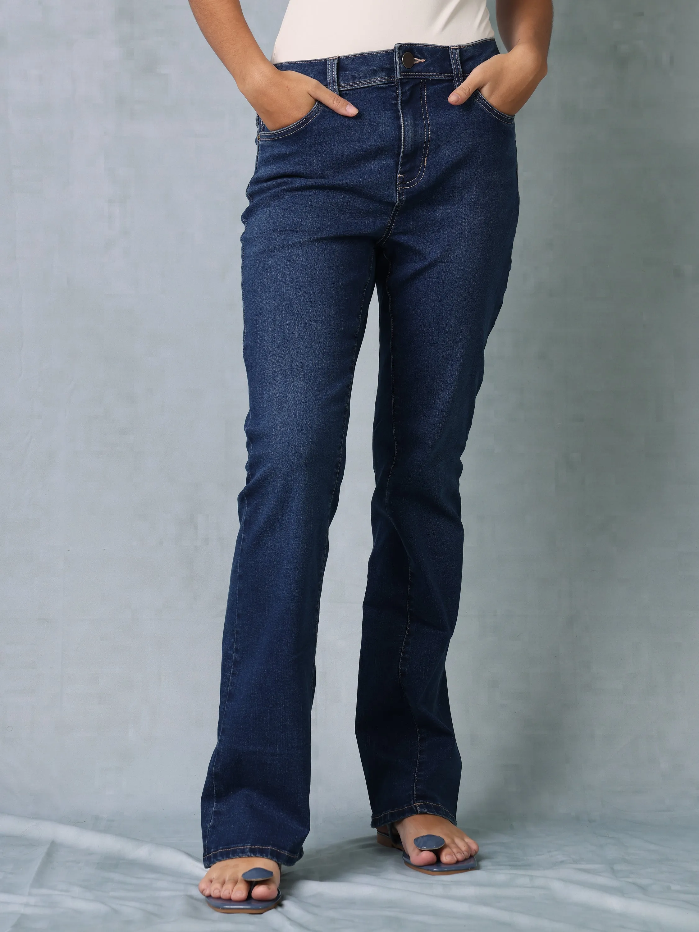 Women Blue Bootcut Jeans