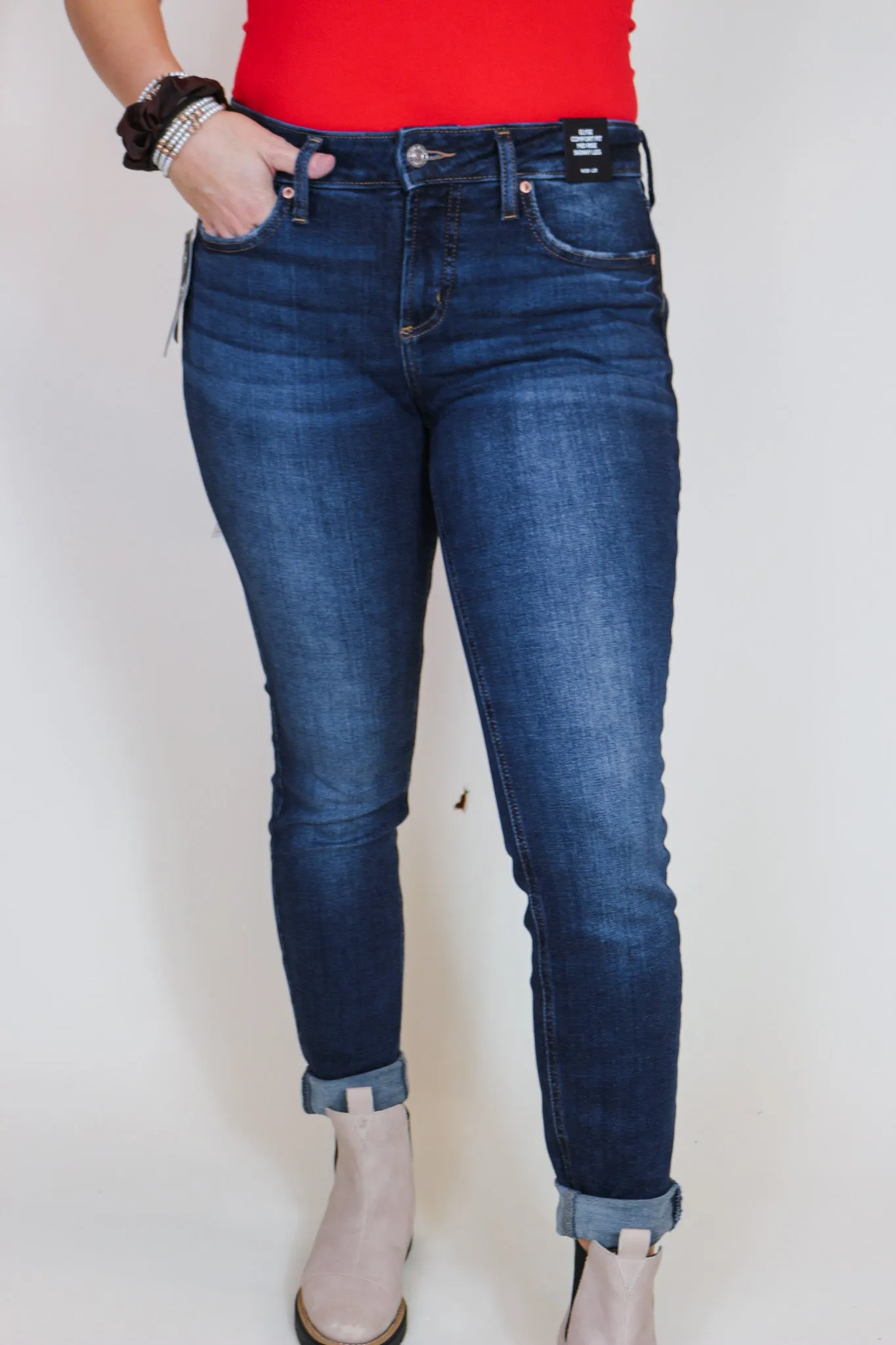 Women's Elyse Mid Rise Skinny Leg Jeans By Silver