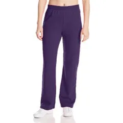 Womens Hanes Fleece Sweat Pants Loose Fit Open Leg Elastic Band Cozy Warm Jogger