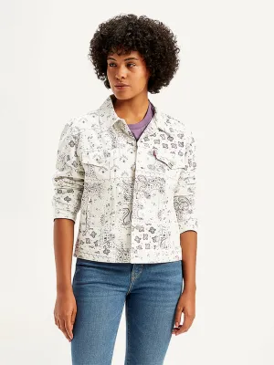 Women's Printed White Jacket