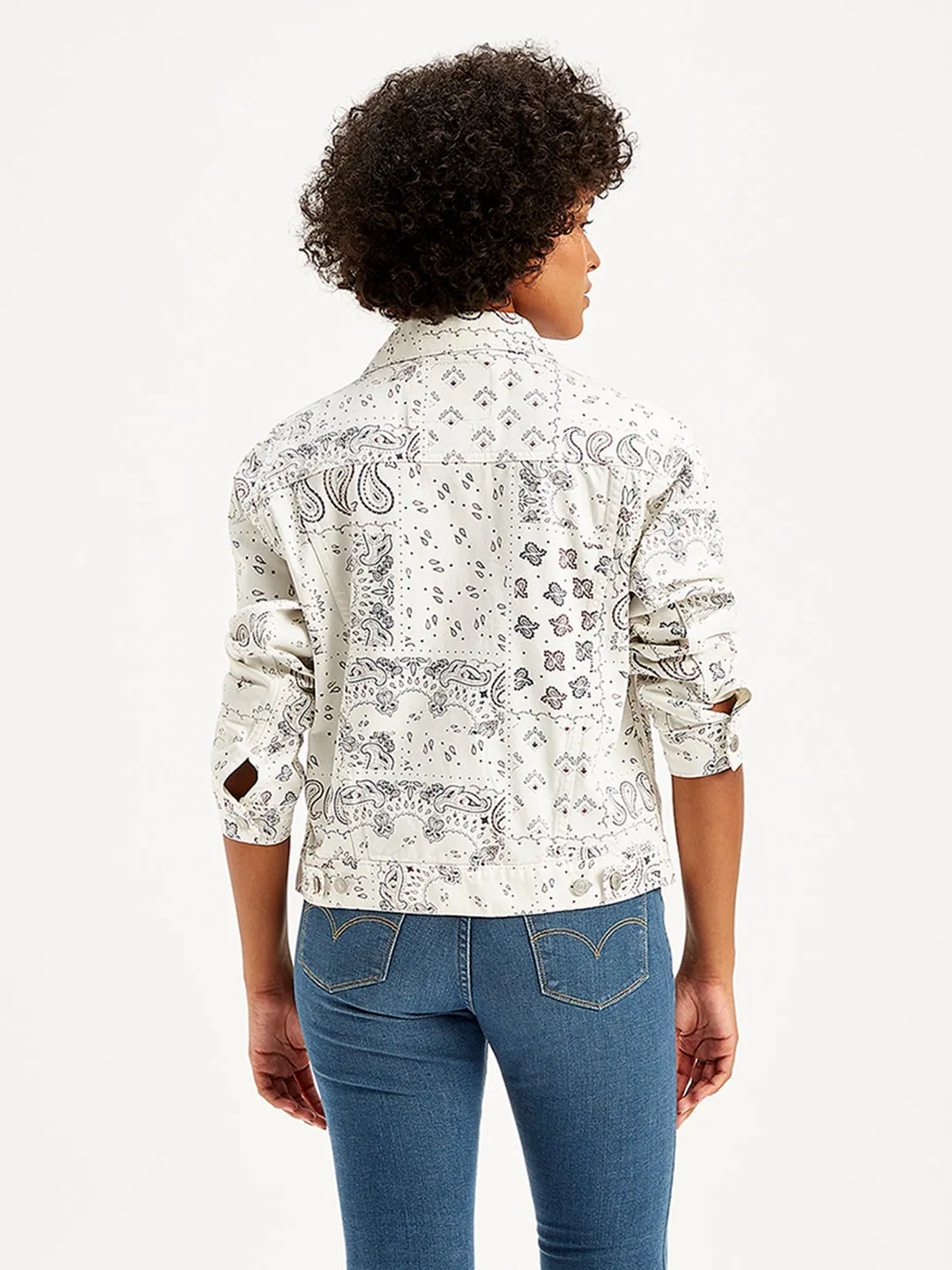 Women's Printed White Jacket