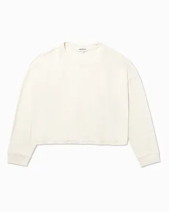 Women's Relaxed Crop Long Sleeve Tee - Bone