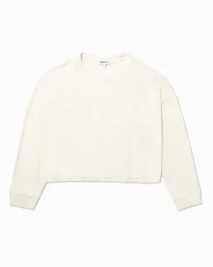 Women's Relaxed Crop Long Sleeve Tee - Bone
