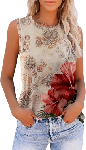 Zeagoo Womens 2025 Tank Tops 2 Pack Casual Crewneck Sleeveless T Shirts Loose Fit Summer Tunic Blouse